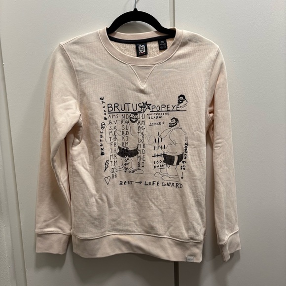 Scotch & Soda Other - Scotch & Soda Boys 12/152 Popeye Brutus Graphic Long Sleeve Cream Sweater
